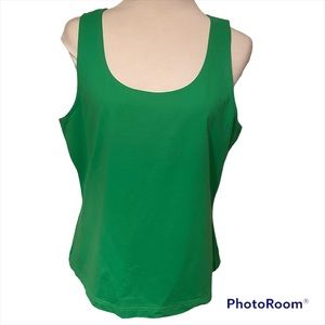 WORTH TANK TOP LIME GREEN STRETCH SCOOP NECK SLEEVELESS SIZE L